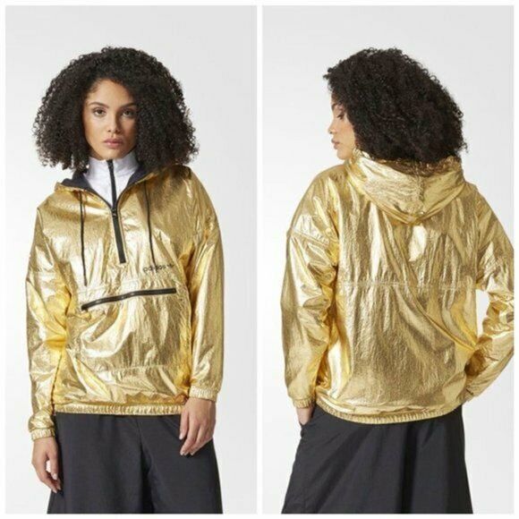 adidas windbreaker gold